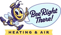 Bee Right There Heating & air company logo